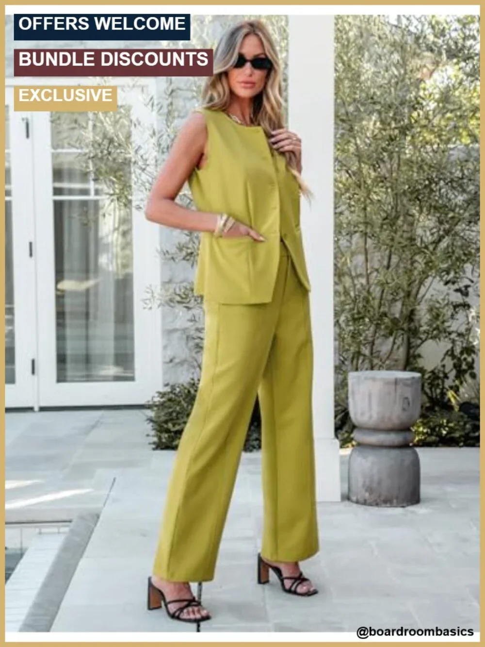 Vest Pantsuit 2 Piece Business Casual Work Outfit Women